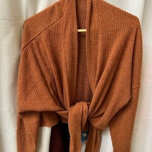 Gigi Rust Orange Women's Wrap Sweater